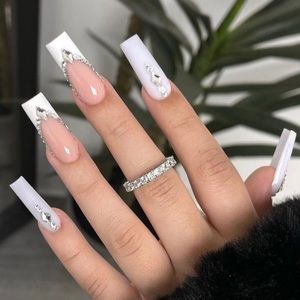 Heavenly Luxury Personalized Reusable Press On Nail Set (Long Coffin)